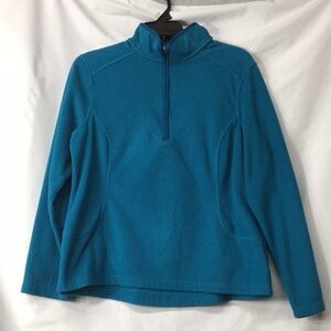 Lands’ End Women’s Blue Fleece Half-Zip Sweater Size M Like-NEW Condition